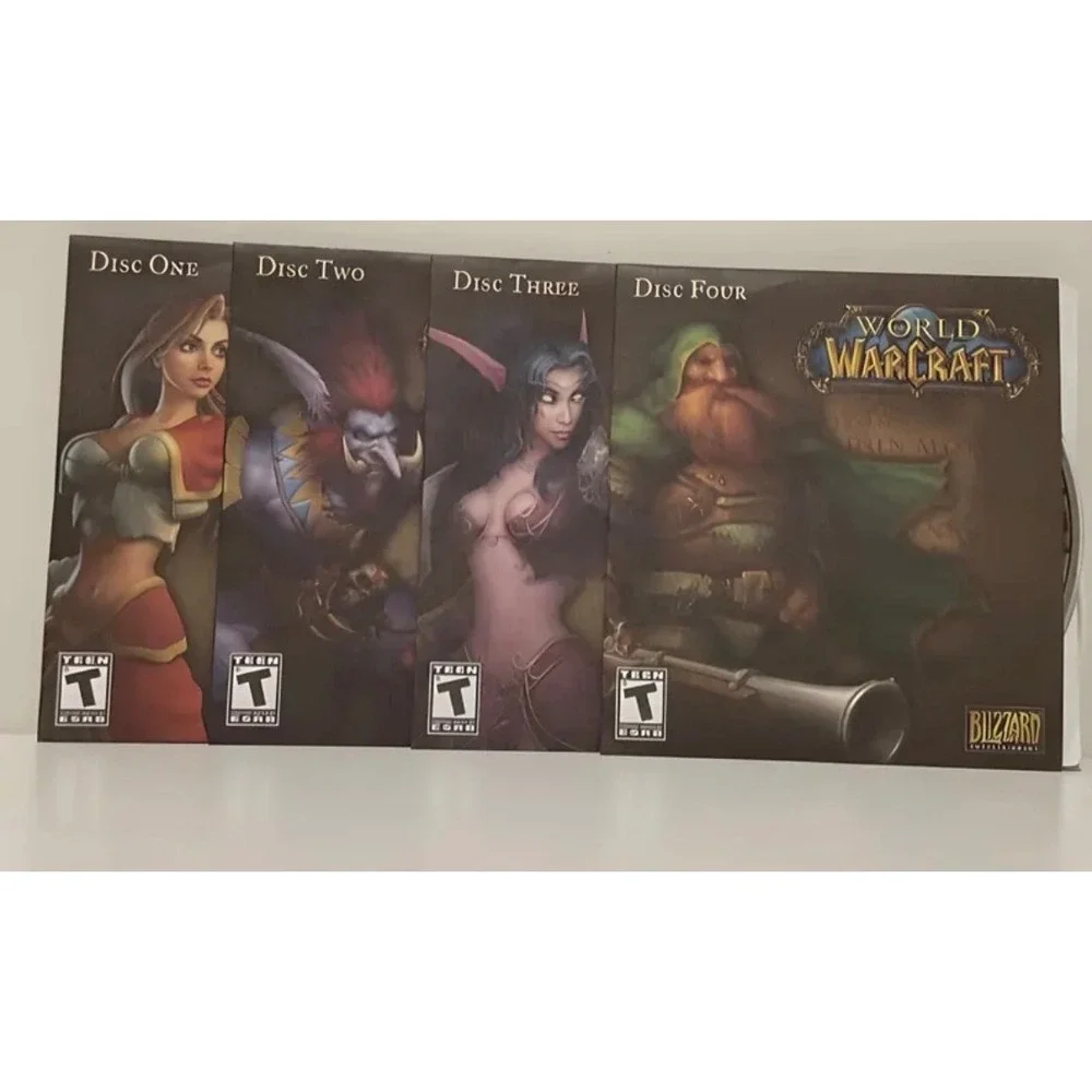 World of Warcraft PC Game 2004 Original Box Manual 4 Discs Blizzard WoW Classic